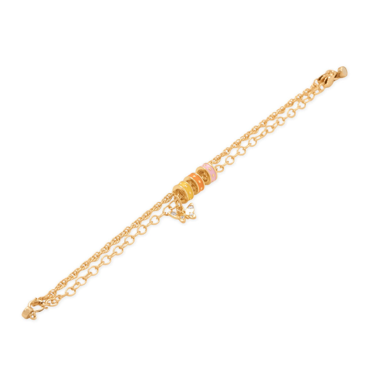 Dainty 14 Karat Gold Plated CZ Butterfly Charm