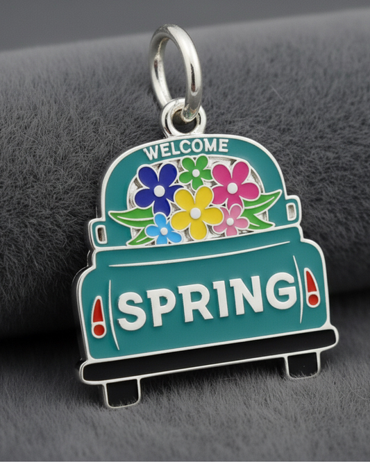 Vintage Truck "Welcome Spring" Charm