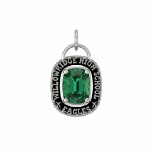 WHS Eagles Cushion Mascot Birthstone Class Necklace