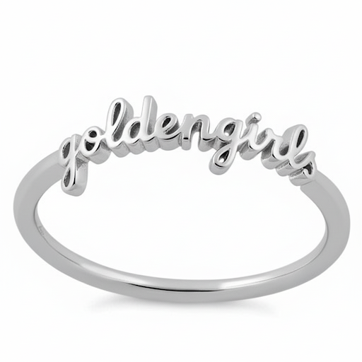 Sterling Silver Script Dance Team Ring