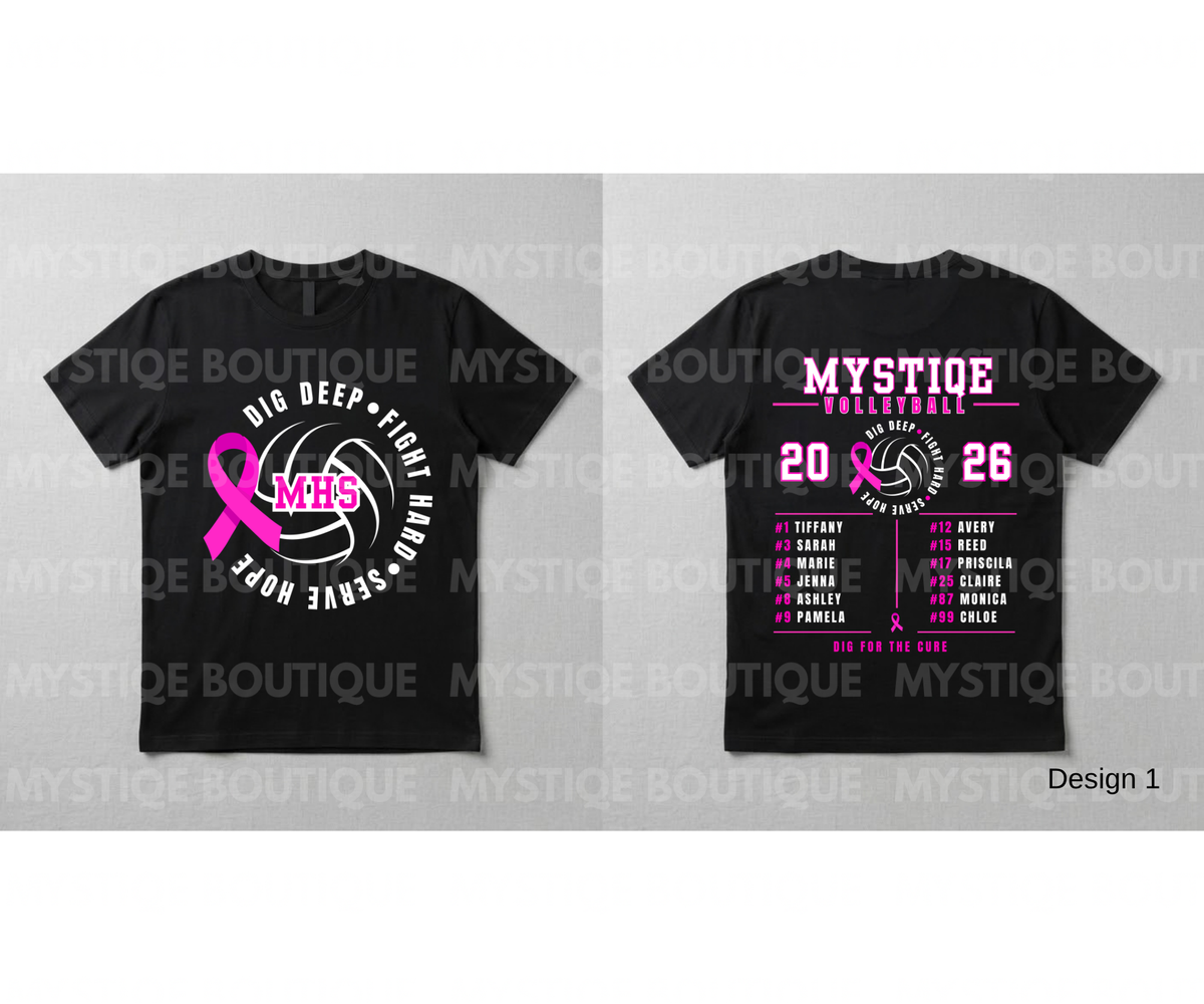 Cure Volleyball Team Design with Custom Number Shirt