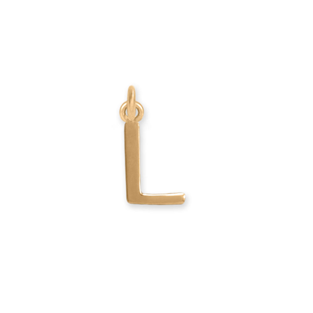 14 Karat Gold Plated Polished Letter Initial Charm Series (A-Z)
