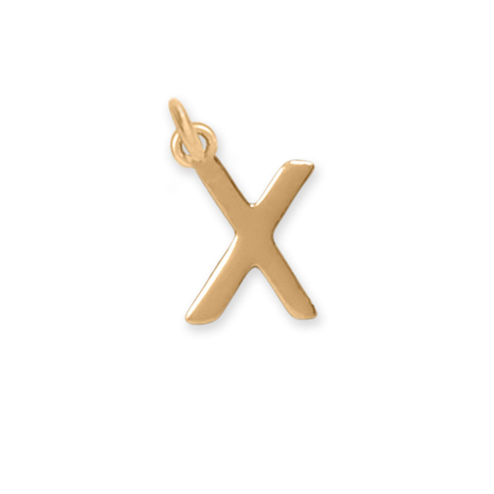 14 Karat Gold Plated Polished Letter Initial Charm Series (A-Z)