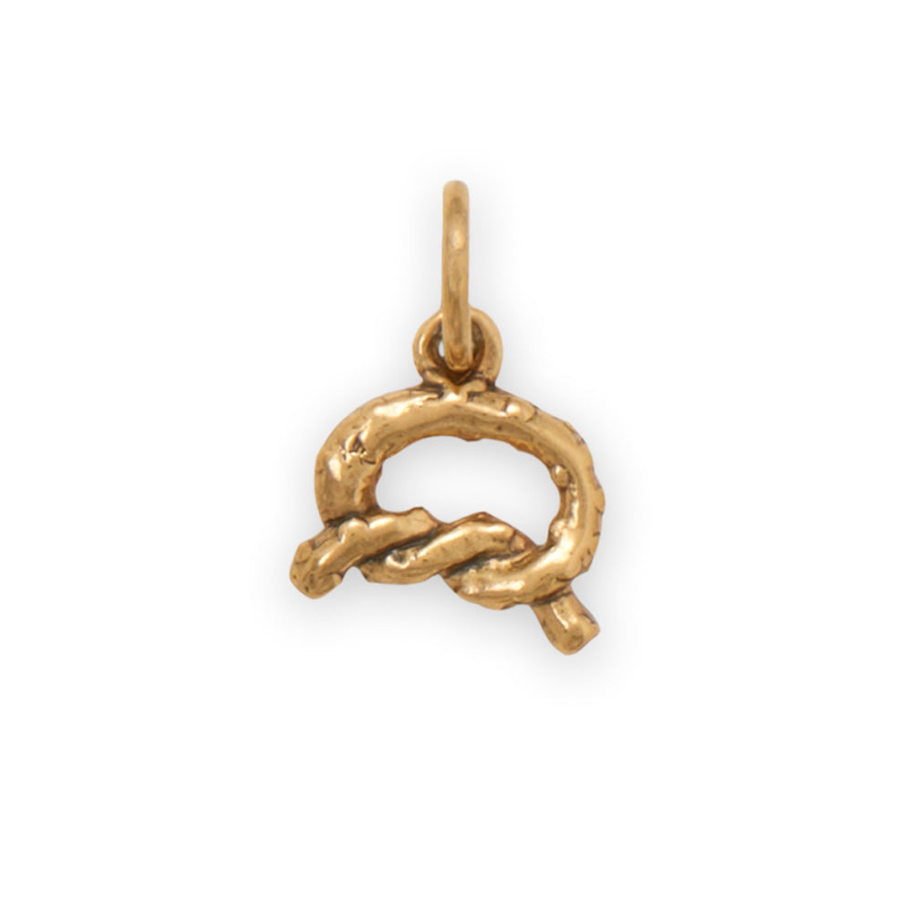 Silver or Gold 3D Salted Pretzel Charm