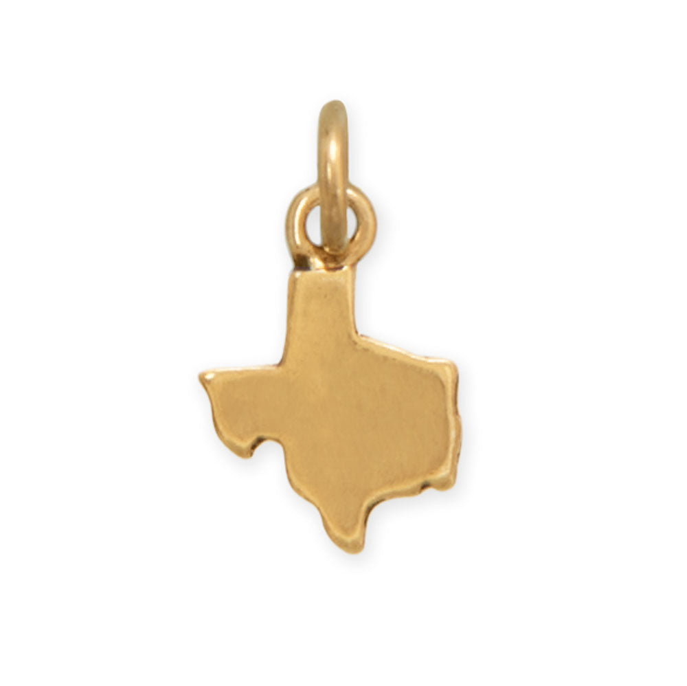 Silver or Gold Small Texas State Charm