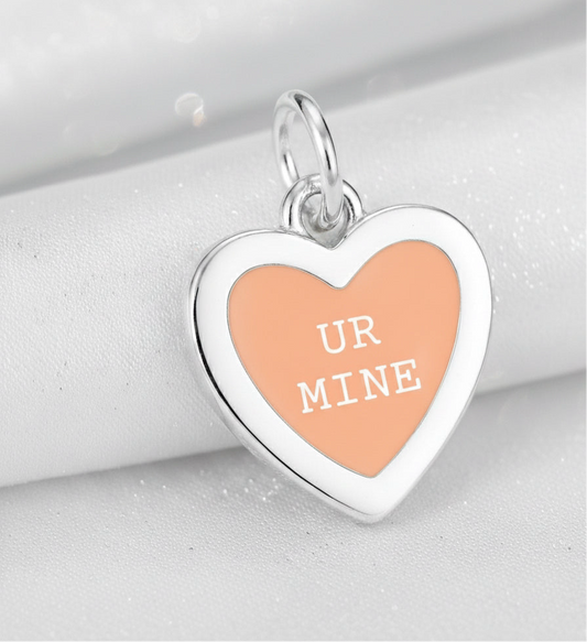 “Ur Mine” Conversation Heart Disc Charm