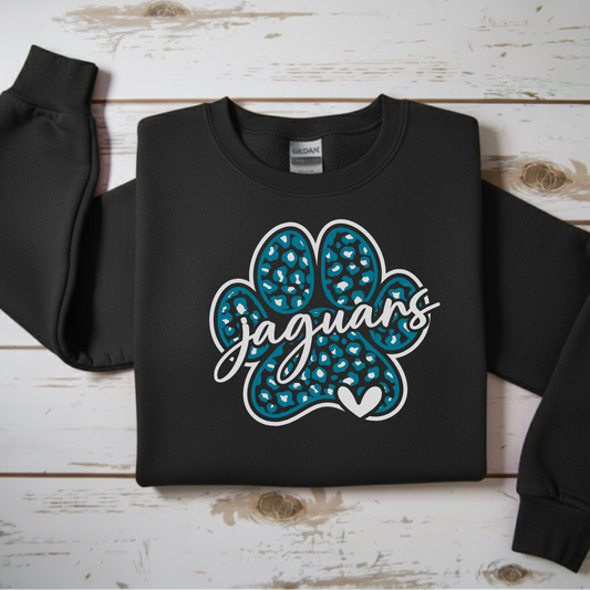 “Jaguar Paw” Print Crewneck Sweatshirt