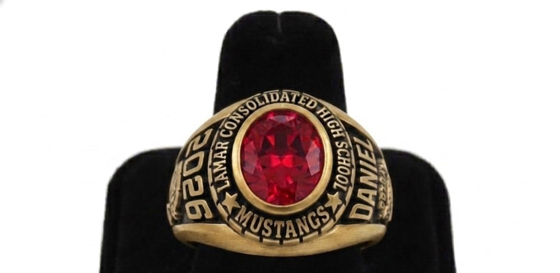 Lamar Cons. High School Men's Oval  Mustangs Class Ring