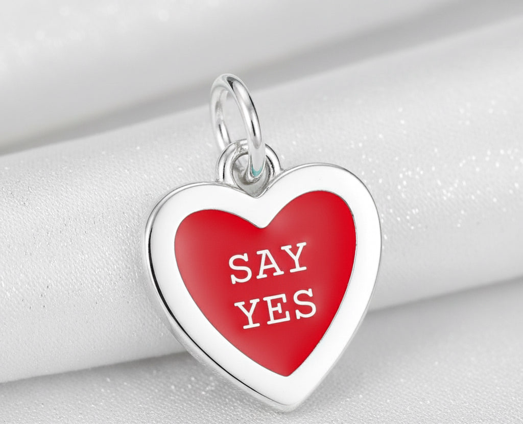 “Say Yes” Conversation Heart Disc Charm