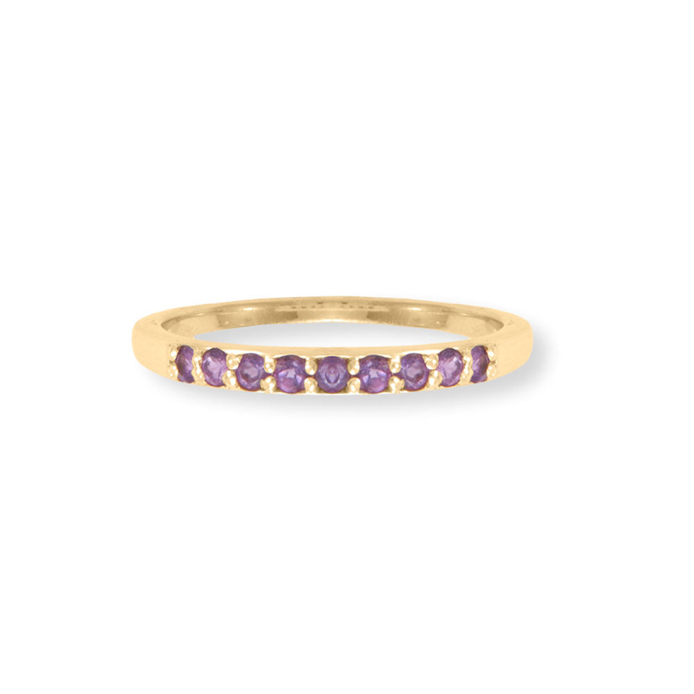 Life in Color! 14 Karat Gold Plated Five Ring Set