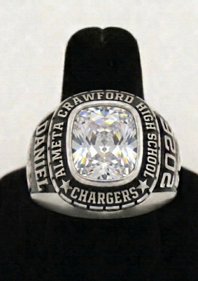 Crawford High School Chargers Square Men's Class Ring