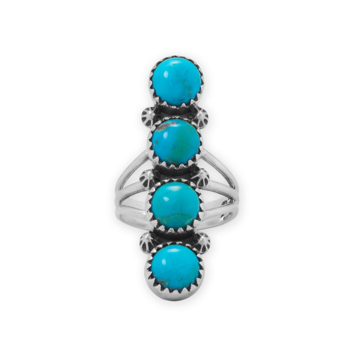 Oxidized Turquoise Cascades Southwest Style Ring