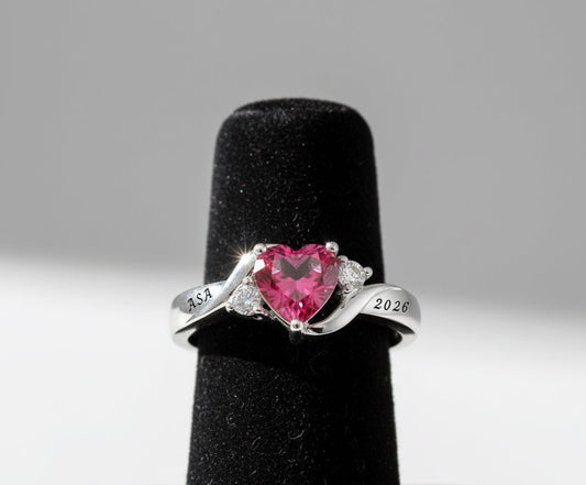 Abramson Sci Academy Sterling Silver Heart Class Ring