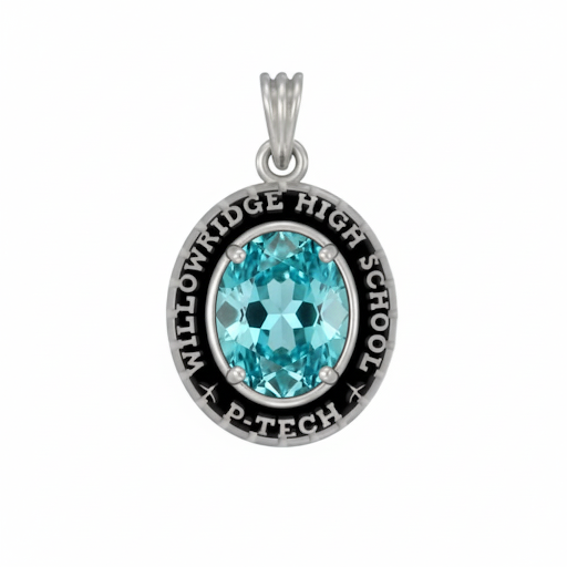WHS P-Tech Talons Oval Birthstone Class Necklace