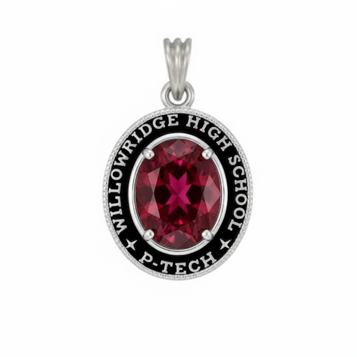 WHS P-Tech Talons Oval Birthstone Class Necklace