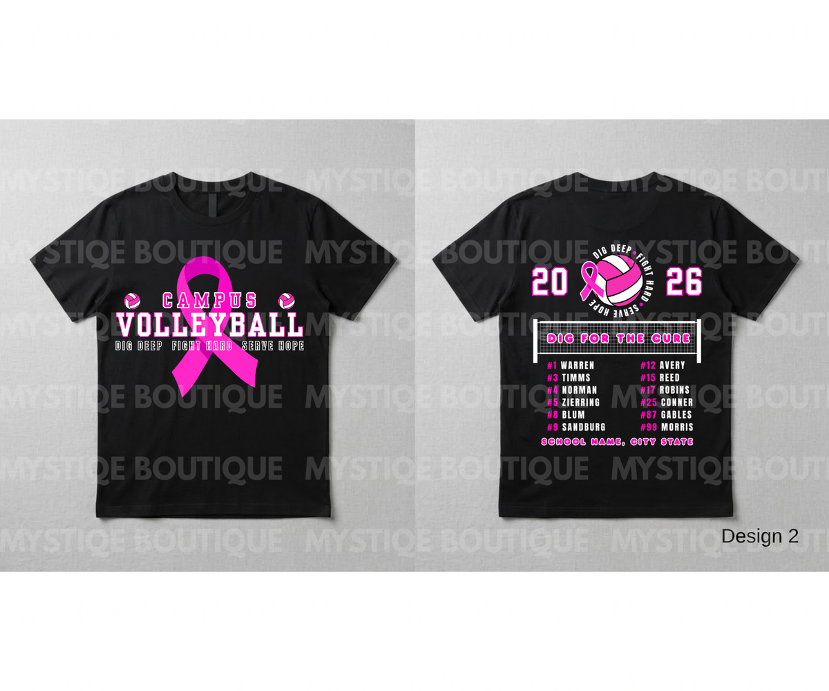 Cure Volleyball Team Design with Custom Number Shirt