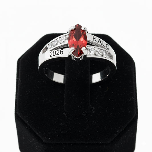 Promo Sterling Silver Ladies Marquise Birthstone w/ CZ Class Ring
