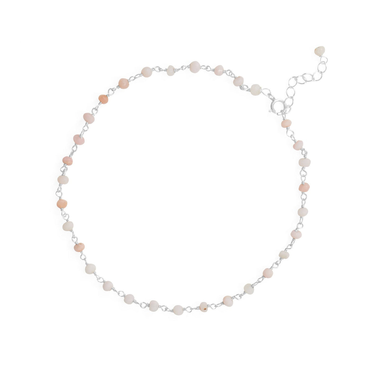 Pink Party! 9.5" + 1" Opal Bead Anklet