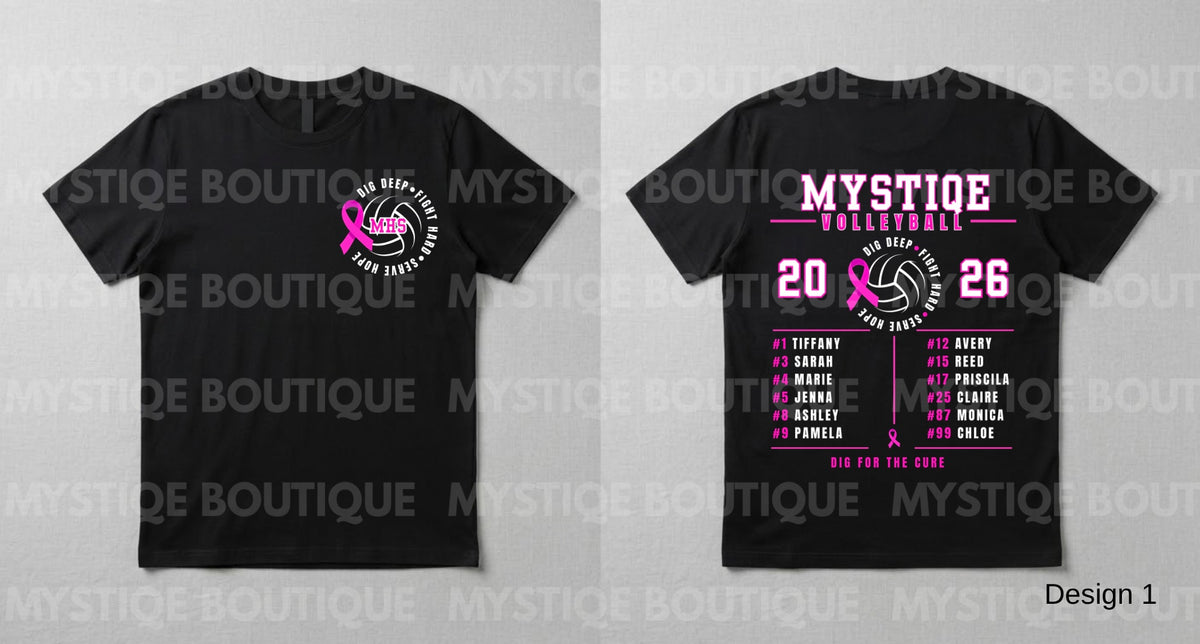 Cure Volleyball Team Design with Custom Number Shirt