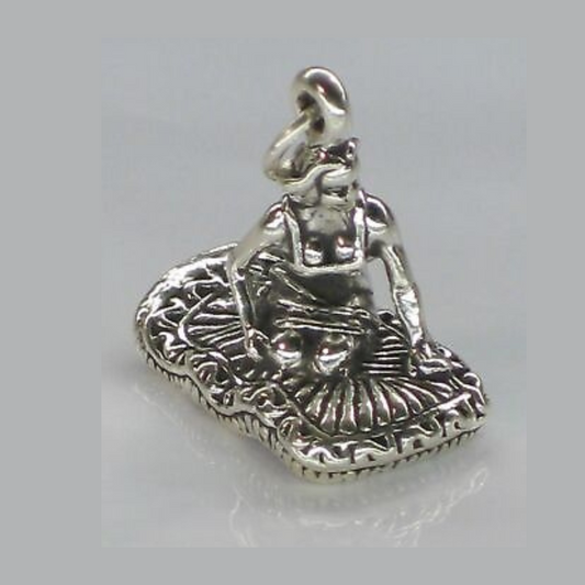 Genie on Magic Flying Carpet Charm