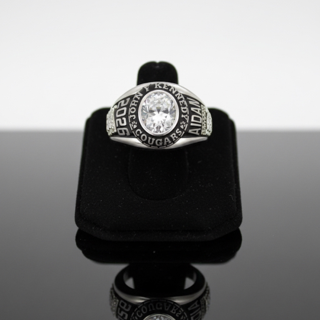 JFK Men’s Oval Cougars Sterling Silver Traditional Class Ring