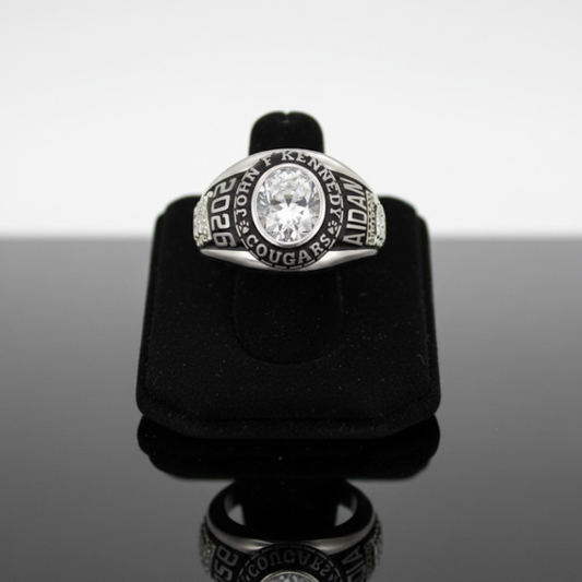 JFK Men’s Oval Cougars Sterling Silver Traditional Class Ring