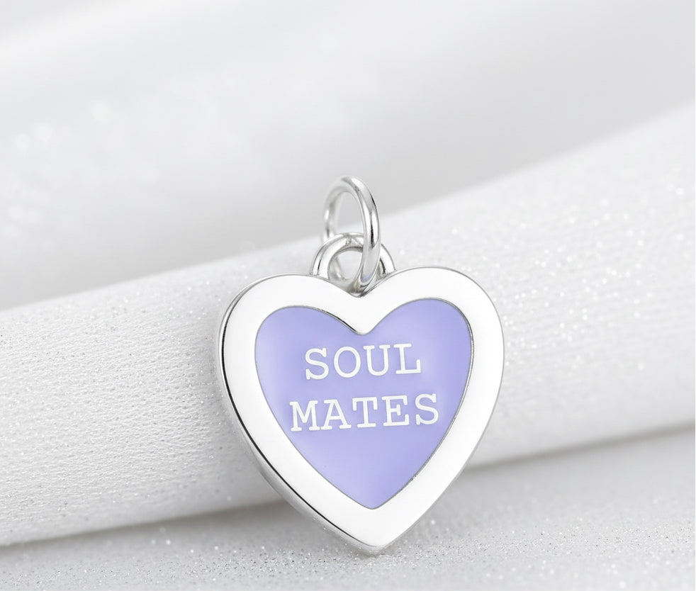 “Soul Mates” Conversation Heart Disc Charm