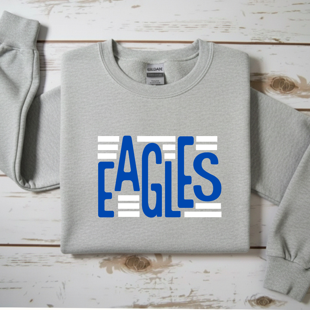 Modern Block "EAGLES" Stripe Crewneck