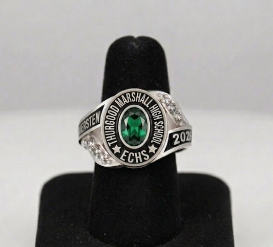 ECHS Ladies Oval Cz Side Class Ring
