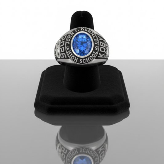 JFK Men's Cougar Paw Sterling Silver Traditional Class Ring