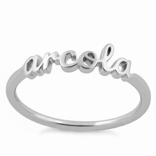 Sterling Silver Script Hometown Ring