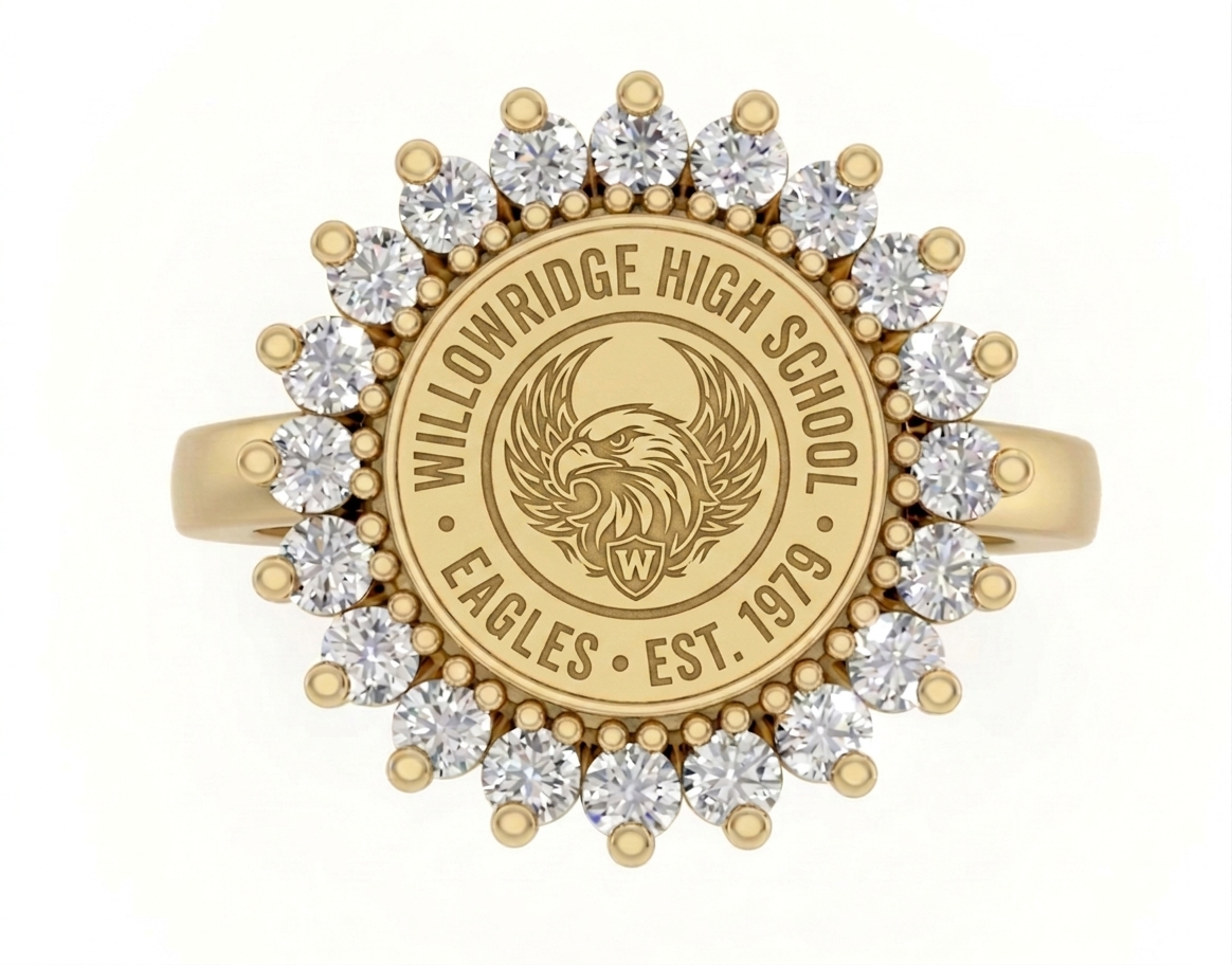 Solid Band Halo Class Ring