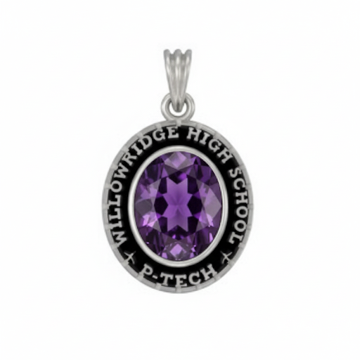 WHS P-Tech Talons Oval Birthstone Class Necklace