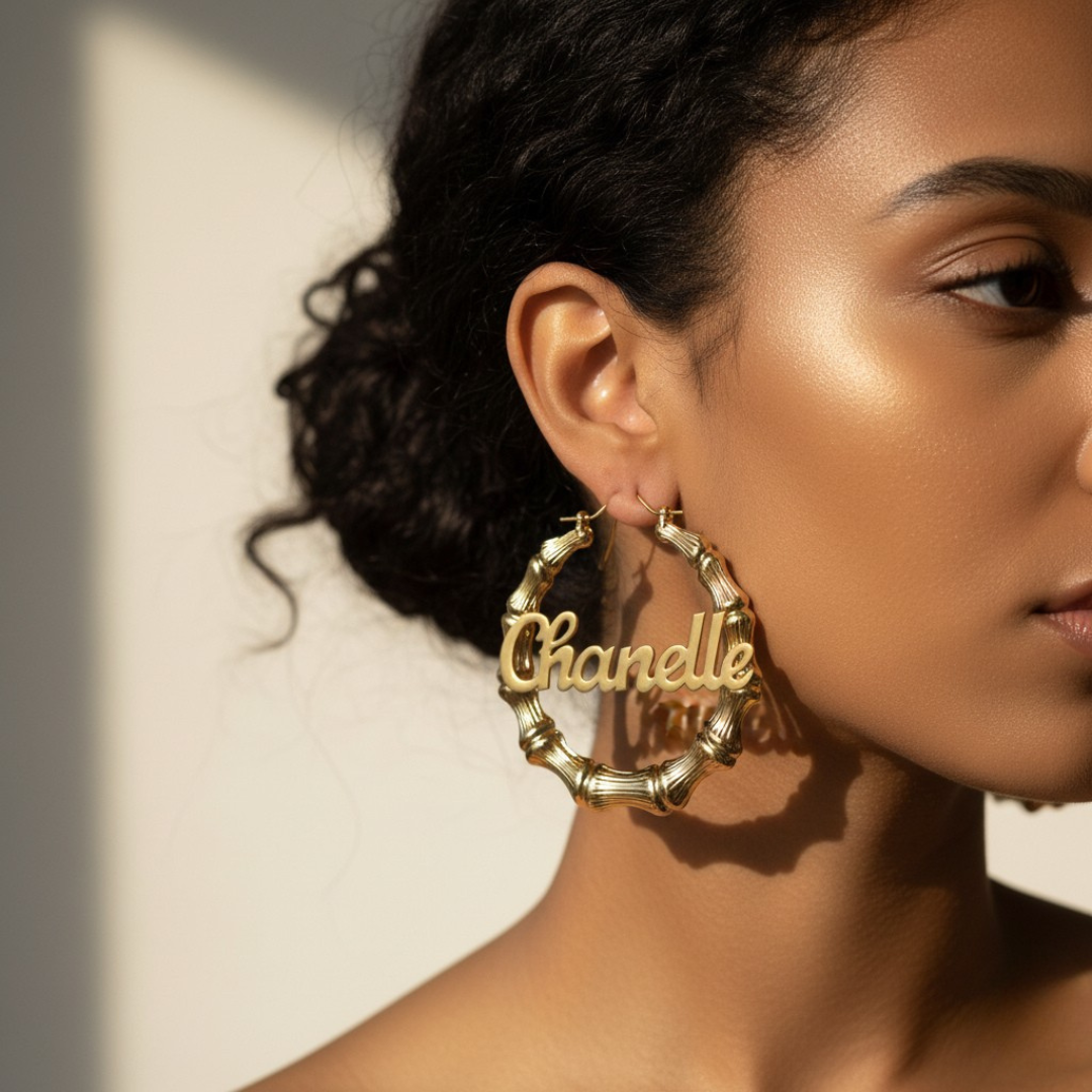 Bamboo Hoop Earrings