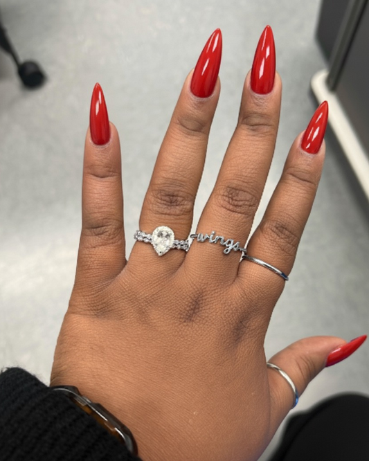 Sterling Silver Script Dance Team Ring