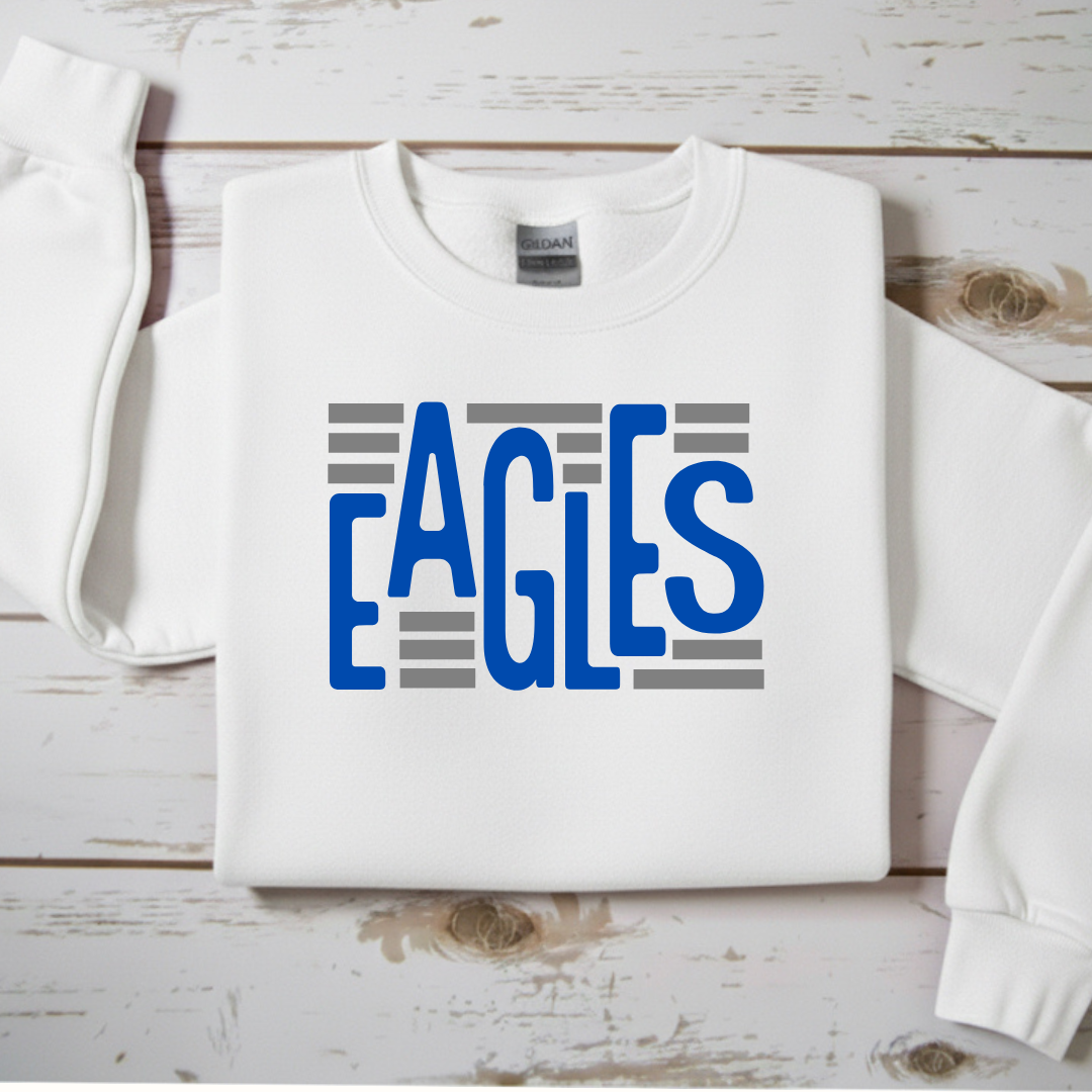 Modern Block "EAGLES" Stripe Crewneck