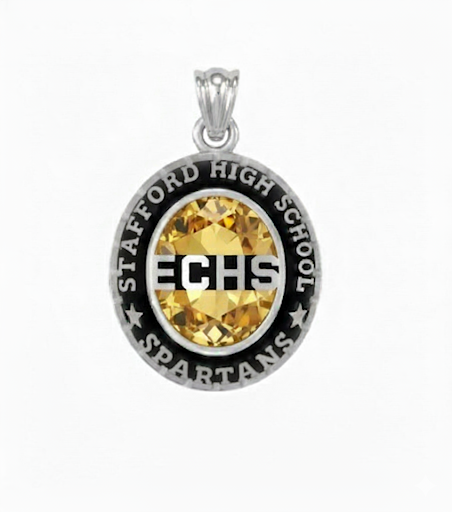 Stafford ECHS Spartans Oval Birthstone Class Necklace