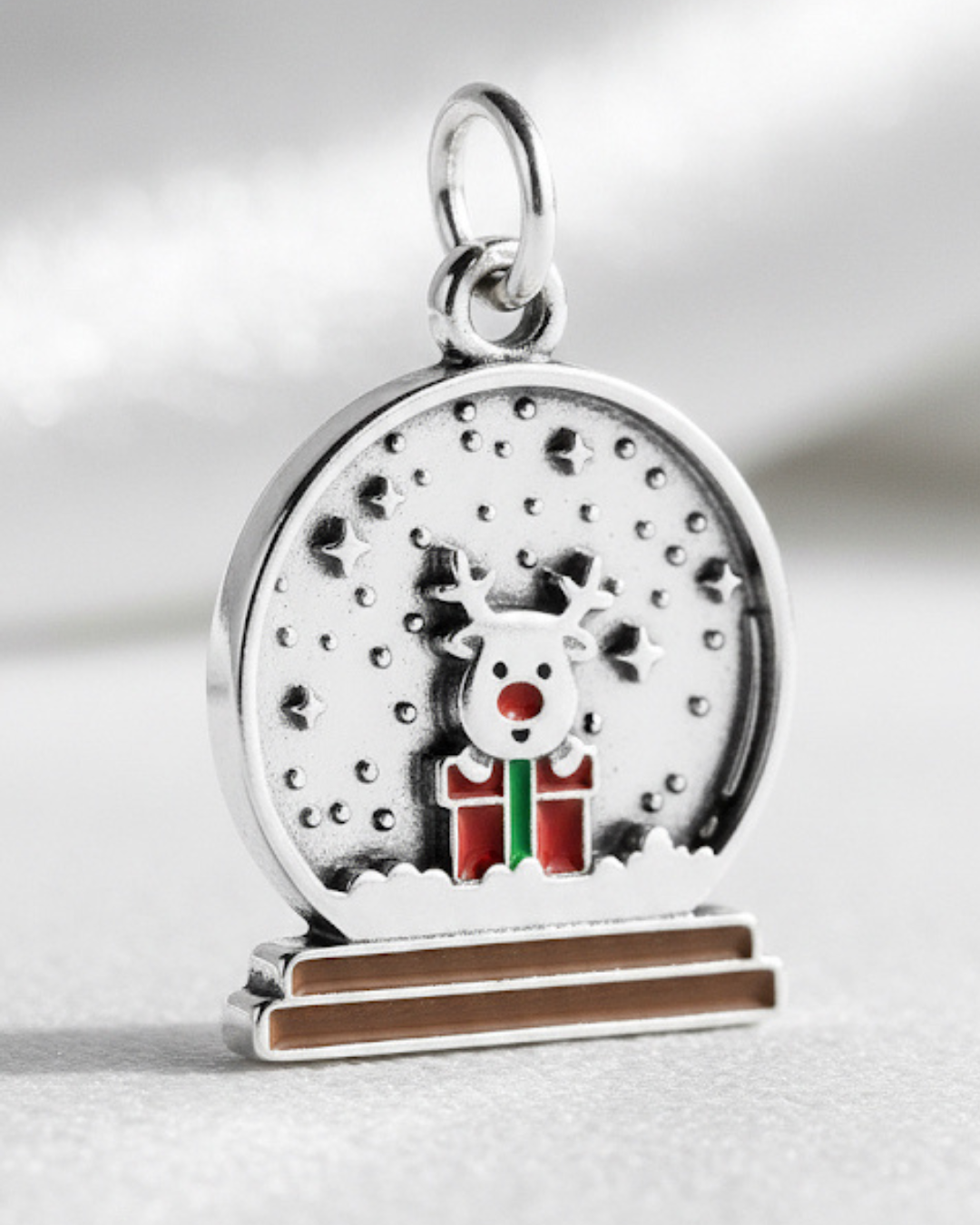 Enchanting Reindeer Snow Globe Charm