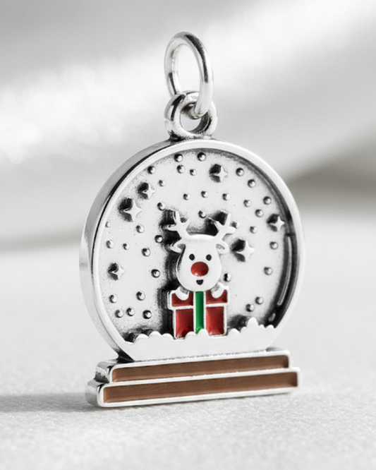 Enchanting Reindeer Snow Globe Charm