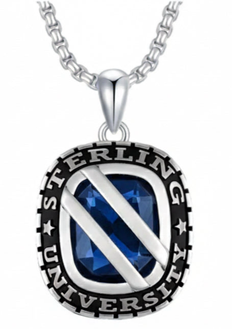 Sterling Silver Diagonal Bridge Class Necklace