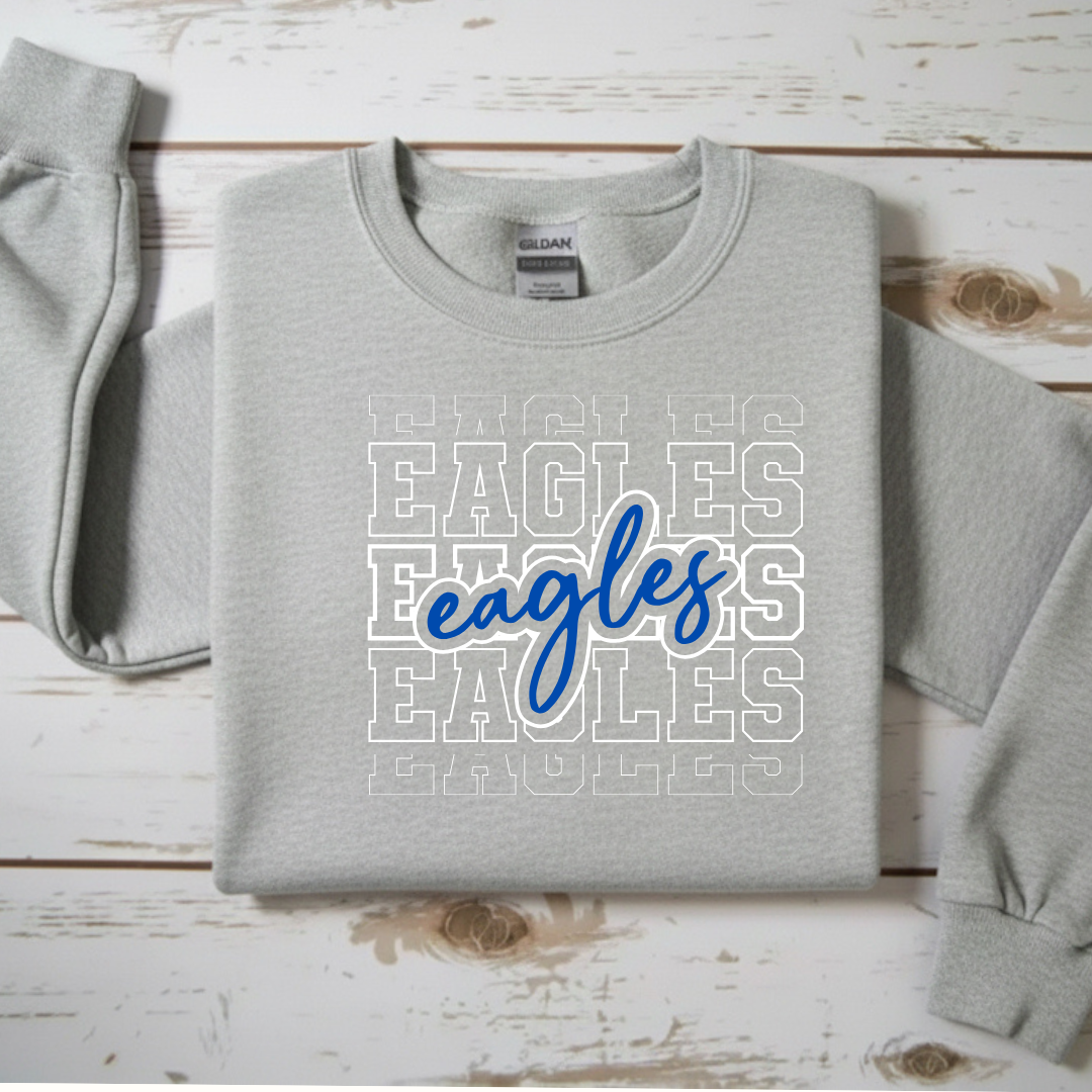 Stacked "Eagles Spirit Crewneck Sweatshirt