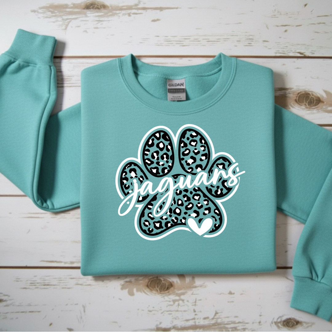 “Jaguar Paw” Print Crewneck Sweatshirt
