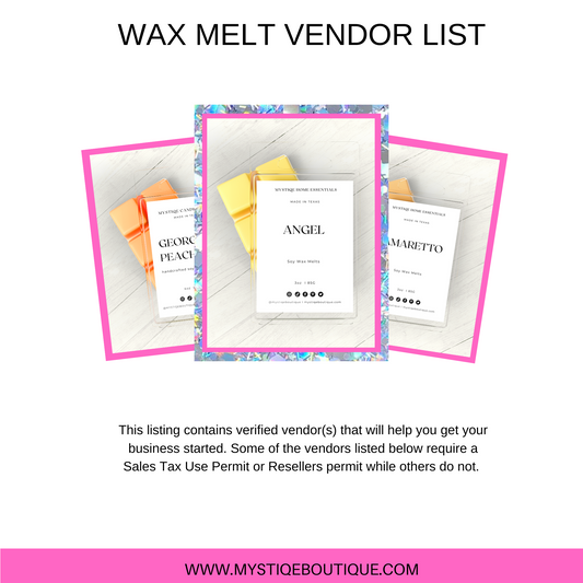 Wax Melt Vendor List