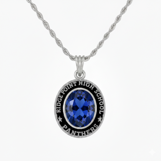 Ridge Point Oval Birthstone Class Necklace