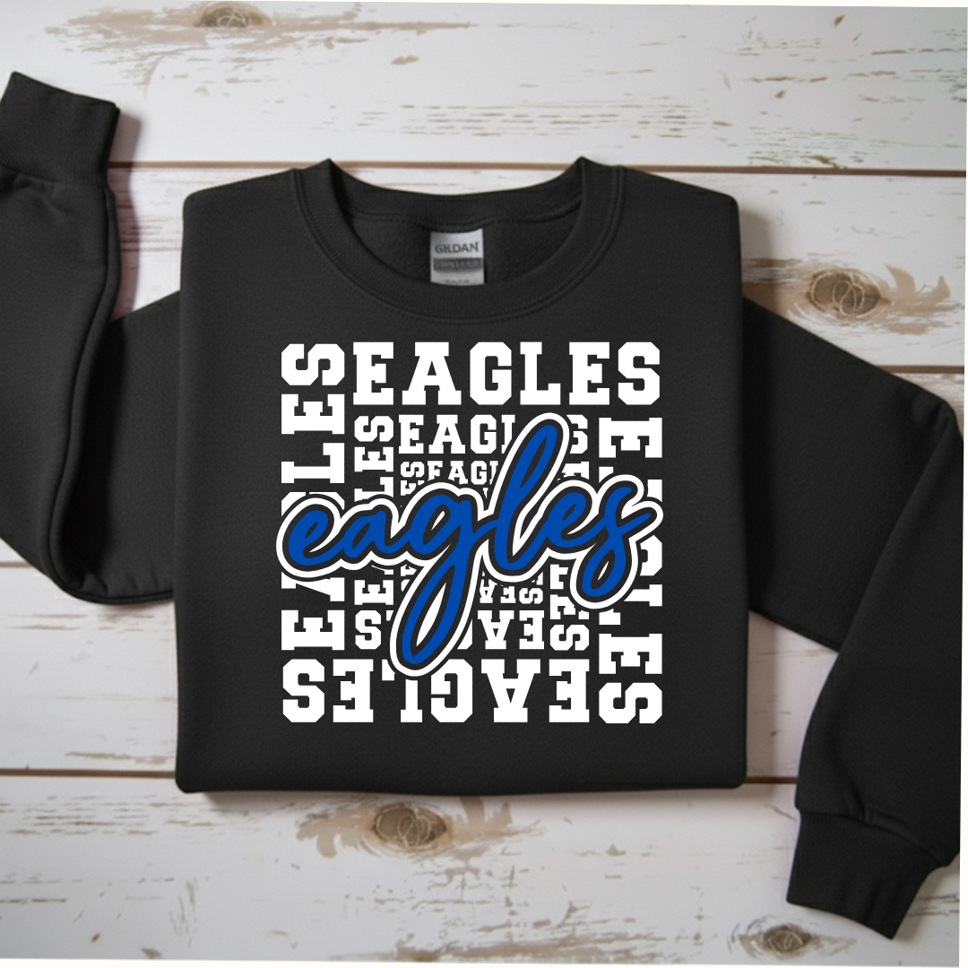 Bold Block-Letter Eagles Spirit Sweatshirt