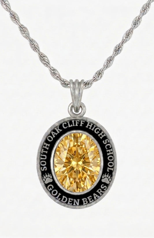 South Oak Cliff Paw Prints Golden Bears Class Necklace