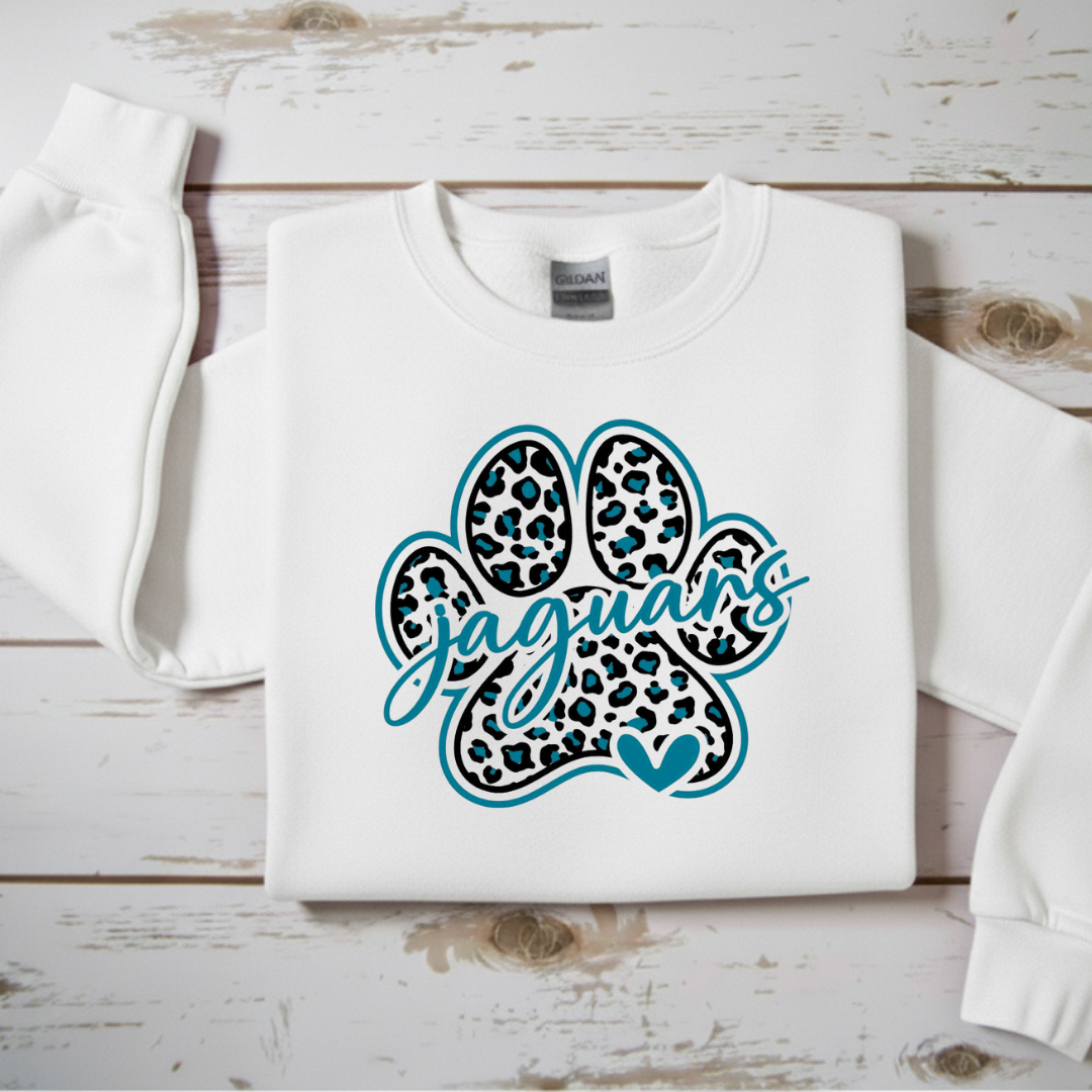 “Jaguar Paw” Print Crewneck Sweatshirt
