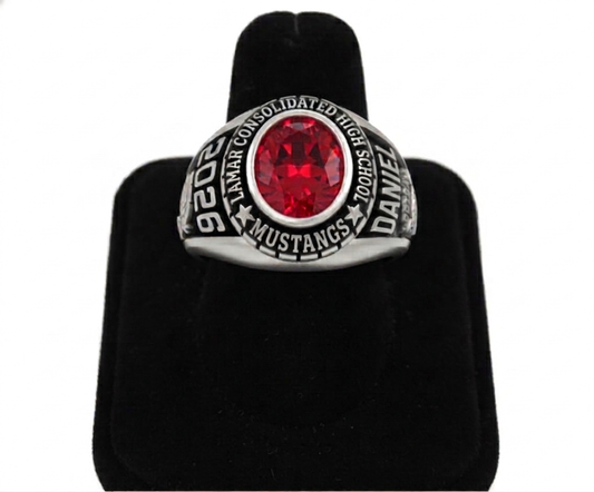 Lamar Cons. High School Men's Oval  Mustangs Class Ring