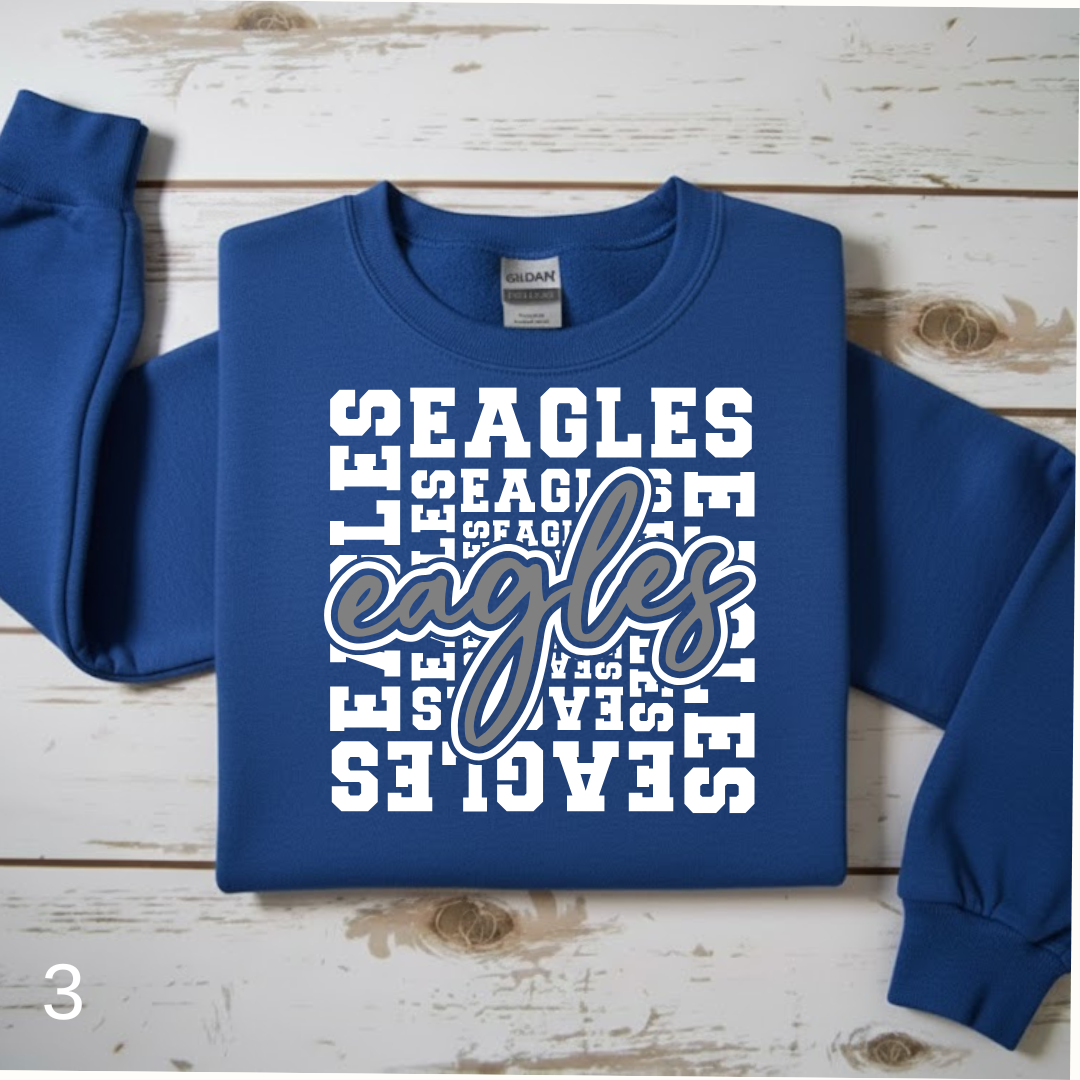 Bold Block-Letter Eagles Spirit Sweatshirt