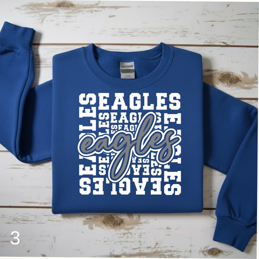 Bold Block-Letter Eagles Spirit Sweatshirt